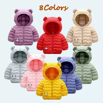 Зимнее ветрозащитное пальто с героями мультфильмов для маленьких девочек, теплая верхняя одежда с капюшоном, куртка