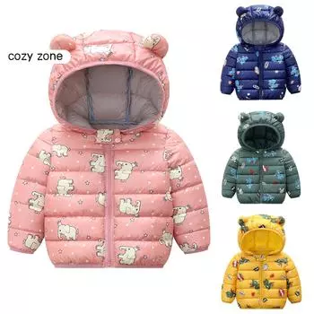 Зимнее ветрозащитное пальто с капюшоном для маленьких мальчиков и девочек, теплая верхняя одежда, куртка