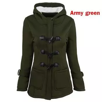 Зимнее женское модное теплое шерстяное пальто с капюшоном, смесовый хлопок, пальто с меховым воротником, повседневная хлопковая куртка, большие размеры S красный