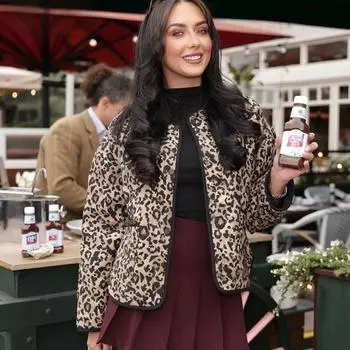 Зимнее женское модное утепленное пальто с леопардовым принтом, однобортная повседневная парка, винтажная куртка с длинным рукавом и карманами, верхняя одежда XS цветной печати леопарда