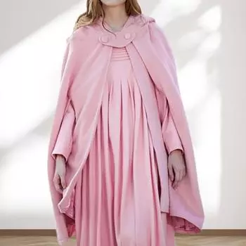 Зимнее женское пальто-накидка с капюшоном, средневековая ретро-накидка, готическая, сохраняющая тепло шаль, длиной до колена, свободный плащ, плотный плащ-пончо с застежкой на одну пуговицу, пиратский халат L синий