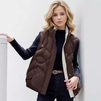 Зимнее женское пальто пуховик хлопковый жилет женский короткий модный высококачественный свободный теплый жилет M