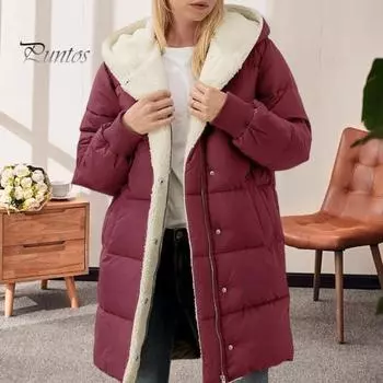 Зимнее женское пальто с толстой флисовой подкладкой, ветрозащитной застежкой-молнией, капюшоном, эластичными манжетами, карманами, длинными рукавами, сохраняющим тепло кардиганом, пуховая куртка M хаки