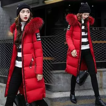 Зимнее женское пальто Женское длинное пальто M красный