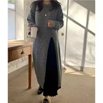 Зимнее женское трикотажное платье с V-образным вырезом, сексуальное, тонкое, эластичное, свободное, базовое облегающее платье-свитер, зимнее, трикотажное, осеннее, теплое, длинное платье one size белый