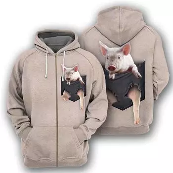 Зимние 3D милые животные свинья ленивец лисы кролик енот принт застегивающиеся толстовки для мужчин детская мода смешная уличная одежда одежда 6XL