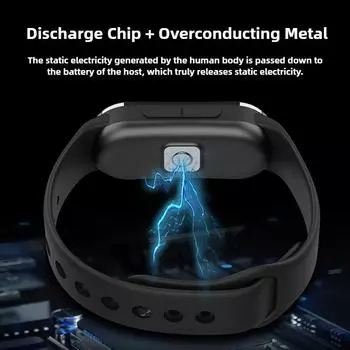 Зимние антистатические силиконовые браслеты на запястье антистатический браслет Зимние часы для снятия статического электричества на теле Black