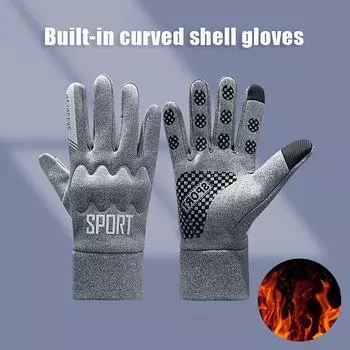 Зимние байкерские перчатки для мужчин и женщин, мотоциклетные перчатки с сенсорным экраном, водонепроницаемые, теплые, ветрозащитные, перчатки для езды на велосипеде, сноуборда, вождения, лыжного спорта чёрный