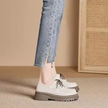 Зимние бархатные мокасины с круглым носком и толстой подошвой для женщин 34 чёрный