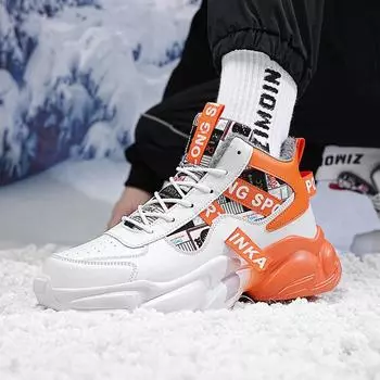 Зимние бархатные мужские туфли новые высокие туфли корейская версия модная мужская спортивная обувь кроссовки для бега модная обувь для папы 39