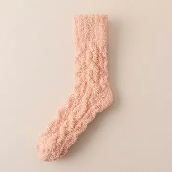 Зимние бархатные носки кораллового цвета, однотонные носки-тахо, утолщенные хлопковые носки для женщин оранжевый