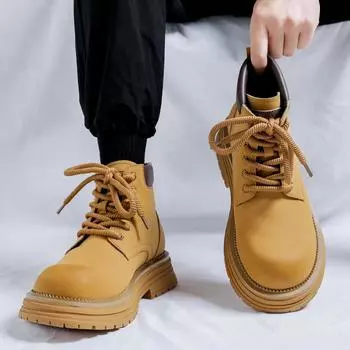 Зимние бархатные сапоги с толстой подошвой и острым носком, повседневные модные мужские ботинки Martin для мужчин и женщин 66627-M 38 белый