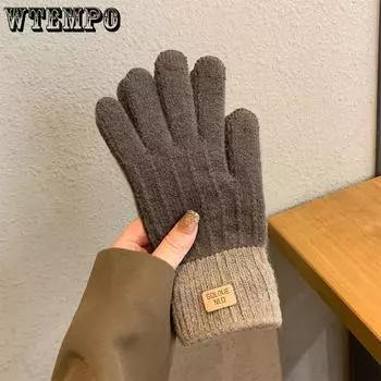 Зимние бархатные толстые перчатки корейские холодостойкие перчатки для верховой езды перчатки для сенсорных экранов теплые перчатки чёрный