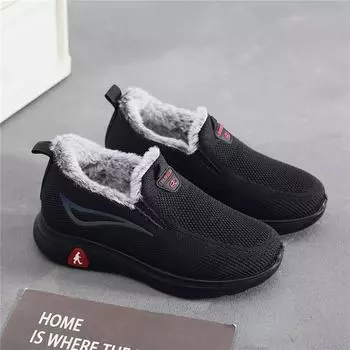 Зимние бархатные туфли из хлопка для лета, плетеные туфли из бархата, теплые, нескользящие, для ходьбы среднего и пожилого возраста 35