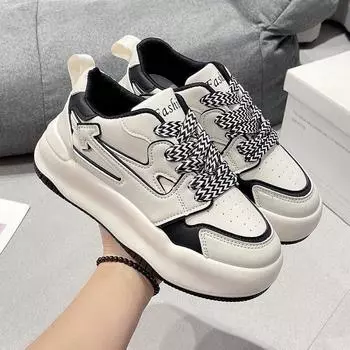 Зимние белые туфли Muffin на флисовой подкладке с толстой подошвой Женские онлайн-влиятельные популярные студенческие кроссовки Повседневные кроссовки в консервативном стиле Женская обувь 35