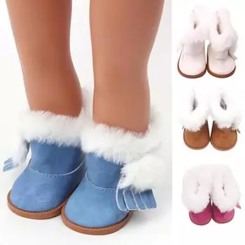 Зимние блестящие кукольные туфли для 18-дюймовых кукольных аксессуаров для американских девочек, игрушка для девочек синий