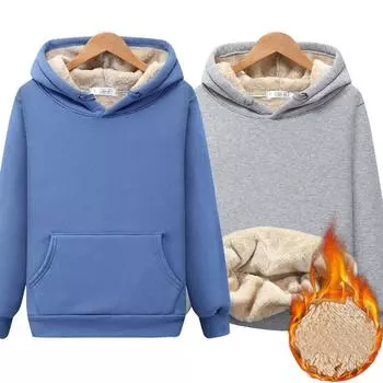 Зимние блузки, женский бархатный свитер с капюшоном из искусственного ягненка, толстая флисовая толстовка, теплый плюшевый топ S чёрный