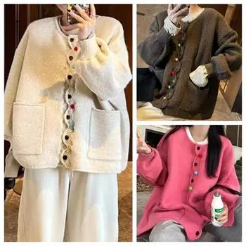 Зимние большие размеры, осенние женские однотонные свитера на пуговицах, куртка, вязаная мода, свободный кардиган в повседневном стиле, свободный свитер больших размеров One Size зелёный