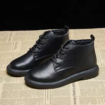 Зимние ботильоны для женщин, модные повседневные теплые короткие ботинки для ходьбы, женская хлопковая обувь, обувь 35 коричневый