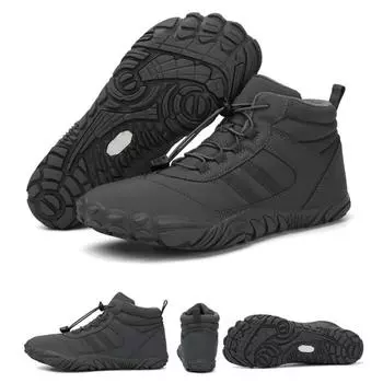 Зимние ботильоны на меховой подкладке, женские и мужские непромокаемые зимние кроссовки, зимние теплые зимние ботинки для прогулок, походов на зиму 36 чёрный
