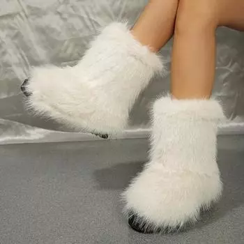 Зимние ботильоны женские 2024 женские большие зимние ботинки белые черные классические короткие ботинки женские женские туфли горячая распродажа 36 чёрный