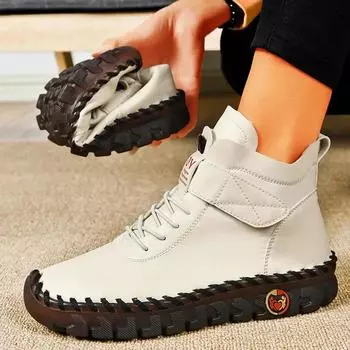 Зимние ботильоны женские меховые сапоги ручная работа нитки мама хлопок обувь для женщин новые водонепроницаемые короткие зимние сапоги Botas 35