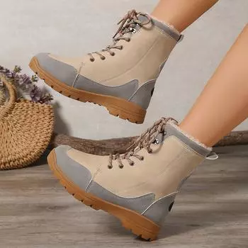 Зимние ботинки 2024 года, новые классические ботинки большого размера для пары, нескользящие, водонепроницаемые, с ворсом, утолщенные, с низкой трубкой, из хлопка 36 чёрный