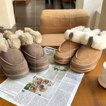 Зимние ботинки Alpine с низкой трубкой из овчины, женские, 2024, новые, короткие, с утолщенным хлопковым наполнителем 34