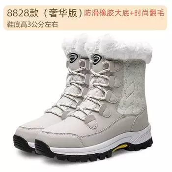 Зимние ботинки большого размера для женщин, для активного отдыха и путешествий, утепленные, с высоким голенищем, на толстой подошве, с толстым хлопковым утеплителем, полусапоги, женская обувь 35
