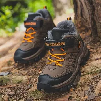 Зимние ботинки для мальчиков и подростков - 4 цвета, большие, с хлопковой подкладкой 36 серый