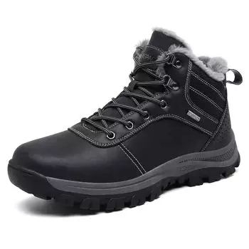 Зимние ботинки для мужчин и снега, холодного треккинга, зимнего восхождения в горы, снега, почищенного щеткой, высокие, толстые, для улицы, черные [SIXSPACE] женщины, обувь, защита, обувь,