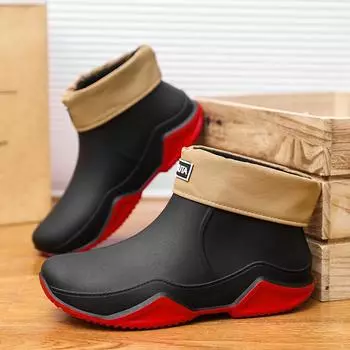 Зимние ботинки для мужчин, сохраняющие тепло, хлопковая обувь, походная обувь, плюшевые теплые высокие ботинки, мужские кроссовки 39 красный