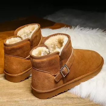 Зимние ботинки для мужчин, водонепроницаемые, теплые, с меховой подкладкой, удобные, со шнуровкой, для походов, нескользящие, высокие ботинки для походов и работы 36 чёрный