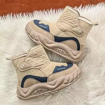 Зимние ботинки для мужчин, высокие кеды на платформе, мужские ботинки в британском стиле, повседневные броги, прогулочная обувь для отдыха на открытом воздухе, ботинки для мужчин 39 бежевый