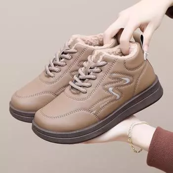 Зимние ботинки для новой мамы из флиса, теплые, нескользящие, с одной педалью, на мягкой подошве, хлопковые сапоги 35 чёрный