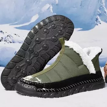 Зимние ботинки для снега для мужчин, новые повседневные теплые ботинки с мехом, удобная обувь для вождения, водонепроницаемые ботинки, мокасины 38 чёрный