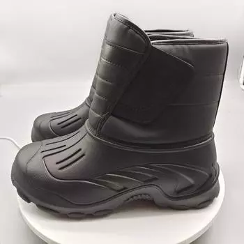 Зимние ботинки для снега для мужчин, резиновые сапоги, мужская водонепроницаемая обувь для мужчин, обувь для активного отдыха, рыбалки, работа на снегу, дизайнер 2024 36 чёрный