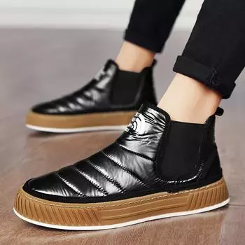 Зимние ботинки для снега с толстой подошвой, теплые, удобные, плюшевые, хлопковые, водонепроницаемые, нескользящие, повседневные туфли на плоской подошве, износостойкие 39 зелёный