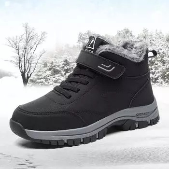 Зимние ботинки для снегоступов для мужчин и женщин, утолщенные хлопковые ботинки с ворсом, термосапоги, высокие ботинки средней высоты 35