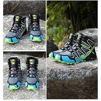 Зимние ботинки для снегоступов с высоким верхом из шерсти, теплые, нескользящие, утолщенные, легкие, походные, хлопковые ботинки 39 зелёный