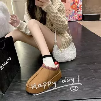 Зимние ботинки для женщин, новинка 2024 года, зимняя кашемировая теплая толстая подошва, без волос, полутапочки на каблуке, хлопковая женская обувь 36 армия зеленый