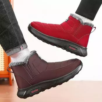 Зимние ботинки для женщин, повседневные, легкие, нескользящие, с подкладкой из искусственного меха, женские, удобные, зимние, теплые, с подкладкой из плюша, короткие ботинки для ходьбы 36