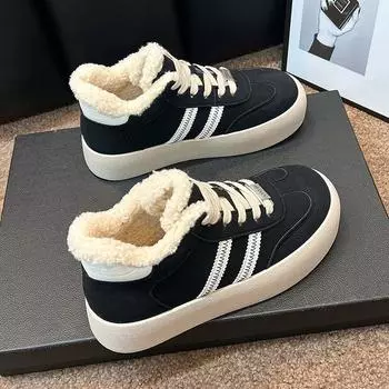 Зимние ботинки для женщин, повседневные высокие ботинки, теплые женские кроссовки, ботильоны на платформе, Zapatillas De Mujer, новые 35 чёрный