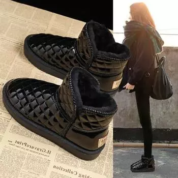 Зимние ботинки для женщин. Теплая зимняя женская обувь. 35 чёрный