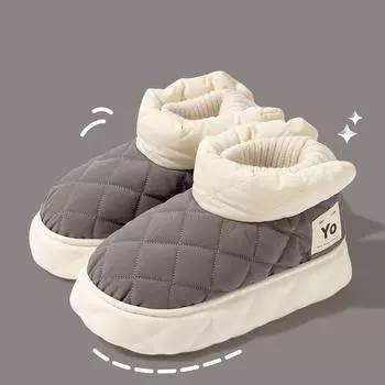 Зимние ботинки для женщин, водонепроницаемые ботинки для снега, женские теплые утолщенные ботинки из плюша с подкладкой из хлопка, женские ботинки на толстой платформе и ботильоны 44-45 серый