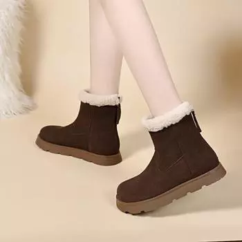 Зимние ботинки Хлопковые ботинки Плоские ботинки Повседневные короткие ботинки 35 хаки