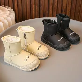 Зимние ботинки Интернет-знаменитости Большие короткие хлопковые ботинки Зимние новые хлопковые ботинки для мальчиков и девочек Корейская версия Нескользящие зимние ботинки 23