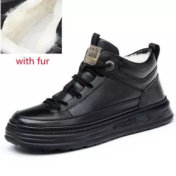 Зимние ботинки из натуральной кожи для мужчин, на шнуровке, сохраняют тепло, удобные, мягкие, модные, кожаные, мужские, зимние ботинки 6.5