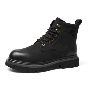 Зимние ботинки Martin 2024 года из натуральной кожи с высоким берцем в британском стиле и меховой подкладкой — на толстой подошве, теплые и модные для ношения на открытом воздухе. 42 чёрный