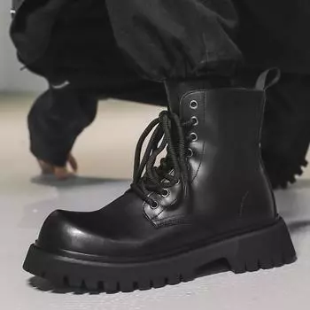 Зимние ботинки Martin с толстой внутренней подошвой и высоким голенищем, мужские высокие американские рабочие ботинки 32055-J 38 чёрный